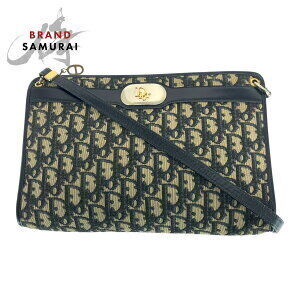 Dior Trotter Navy Blue canvas leather shoulder bag